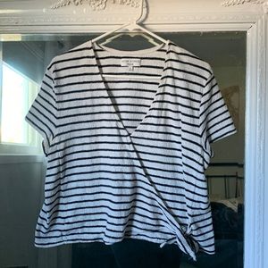 Madewell stripped wrap top